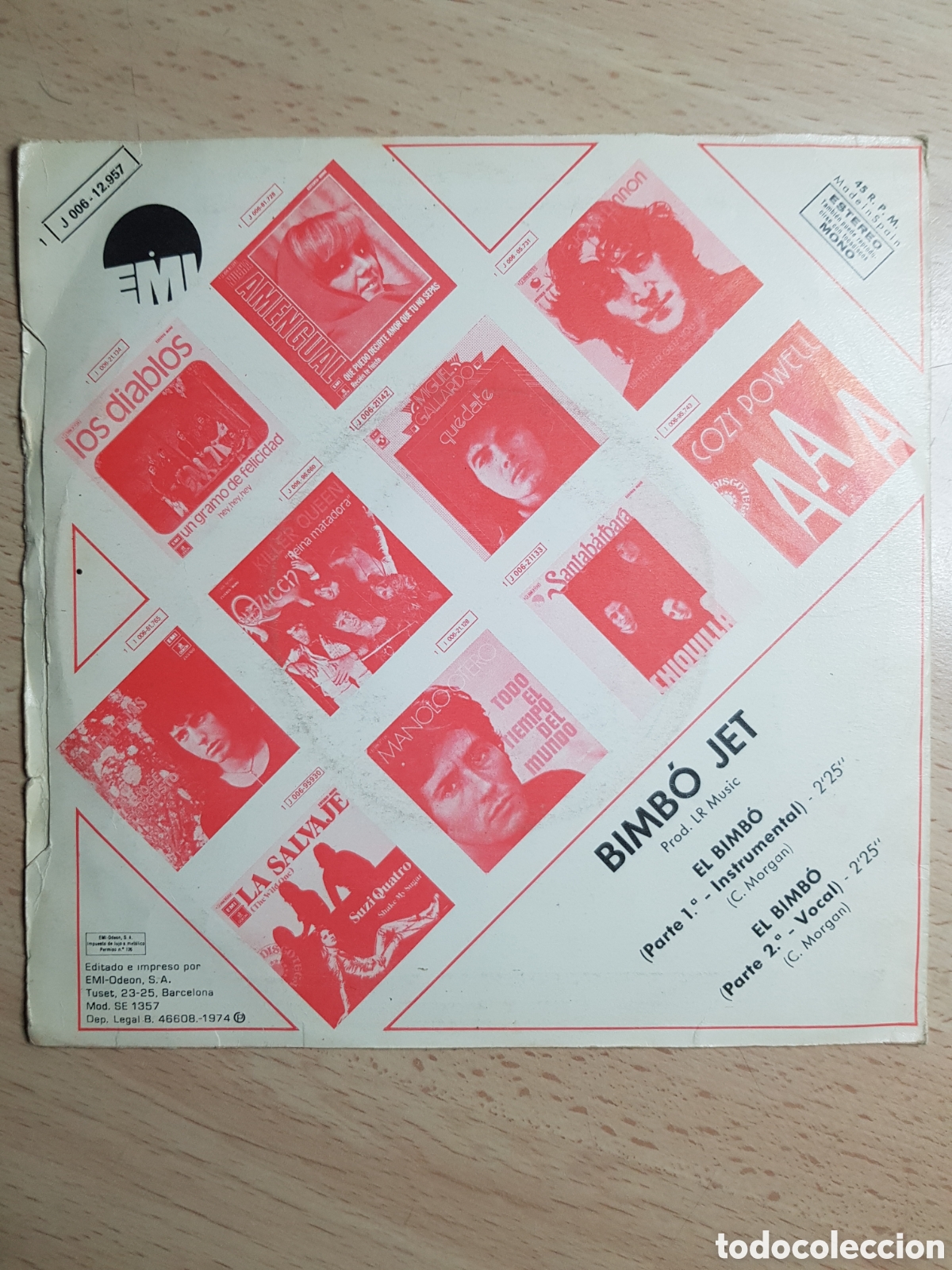 Discos de vinilo: Single 7&rdquo; Bimbo Jet 1974 El Bimbo. - Foto 2