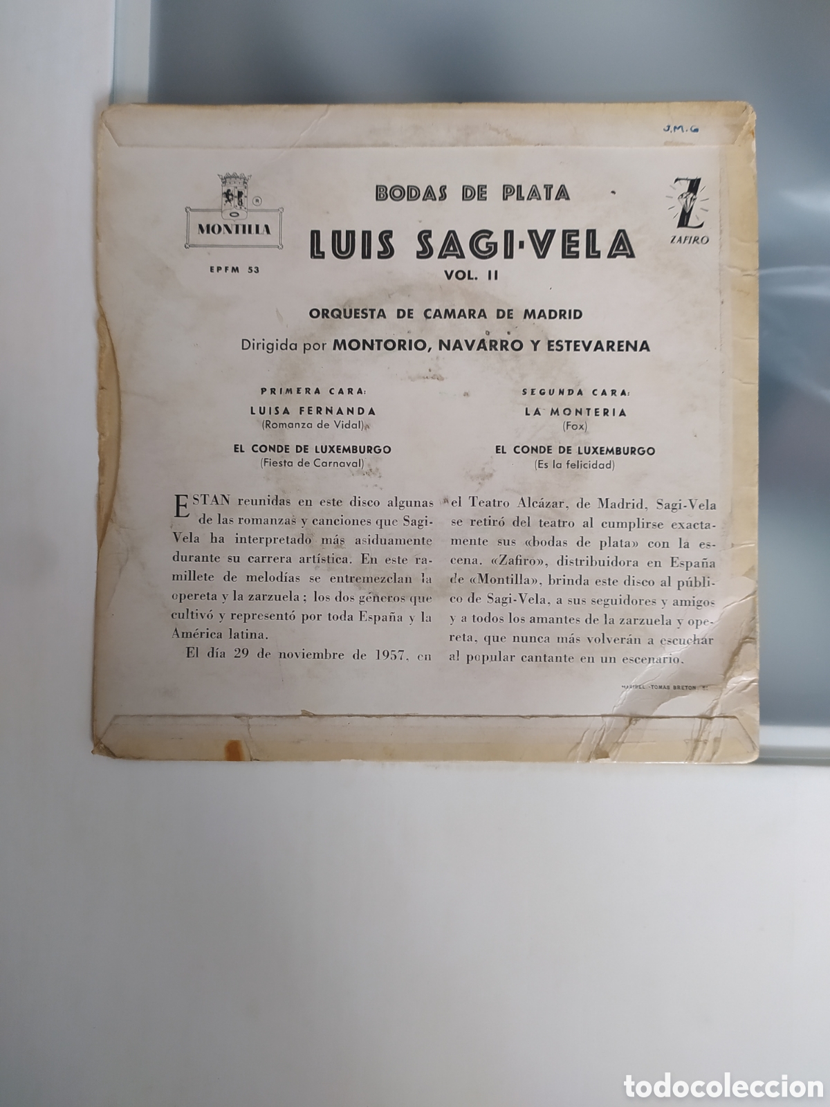Discos de vinilo: Ep Luis Sagi-vela. Bodas de plata - Foto 2