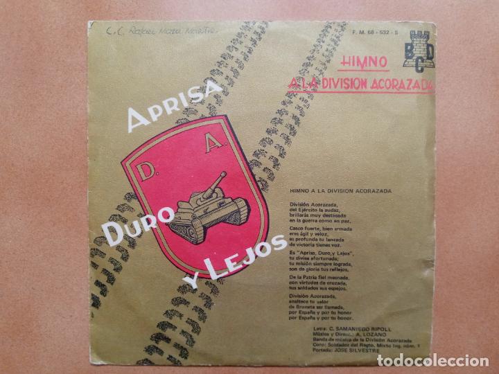 Discos de vinil: Banda?de musica Division acorazada- himno marcha al arma de ingenieros- single BCD 1969 promocional