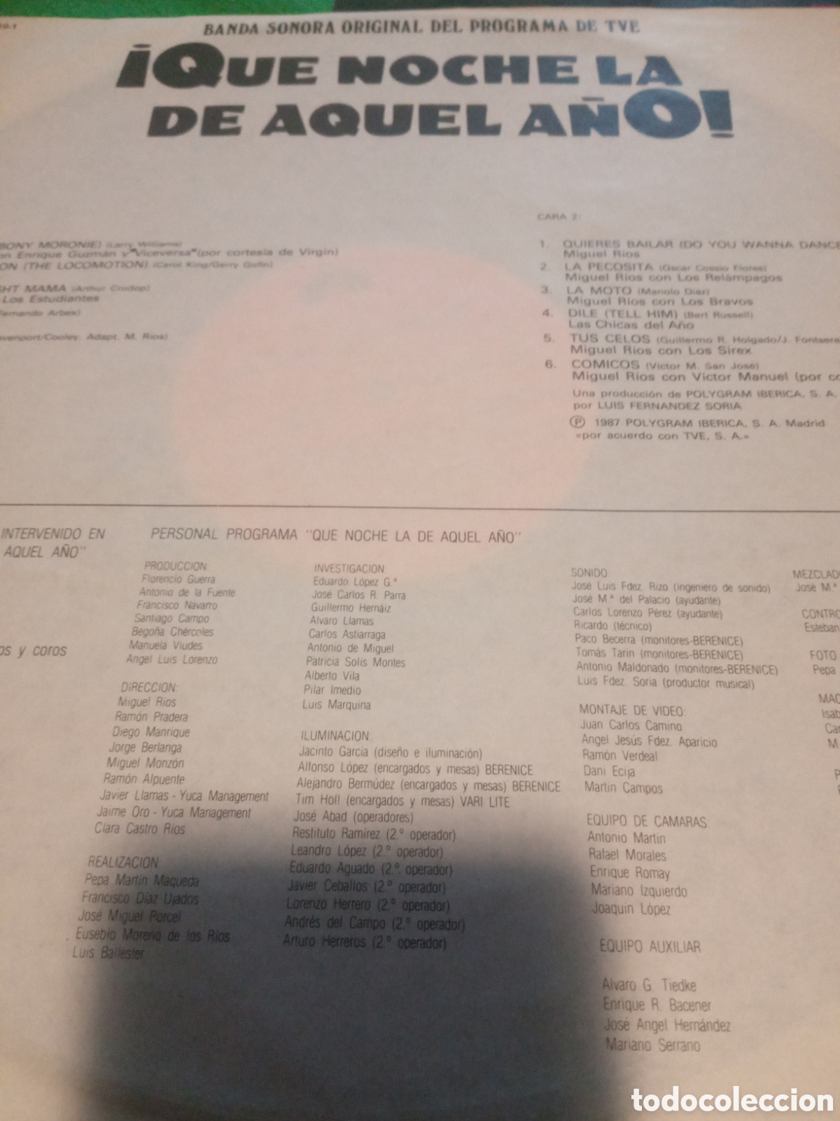 Discos de vinilo: Miguel R&iacute;os - Que noche la de aquel a&ntilde;o - Foto 4