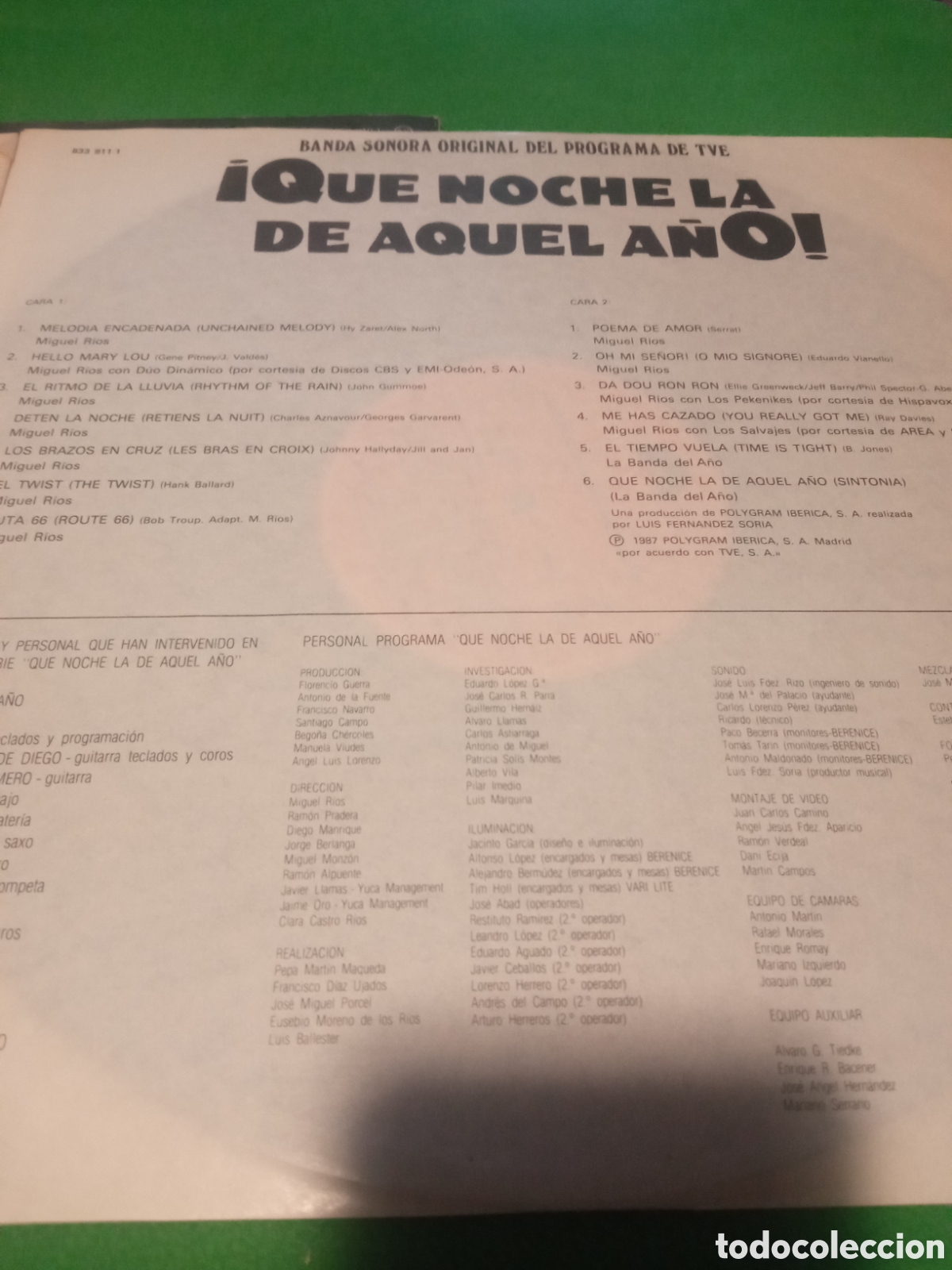 Discos de vinilo: Miguel R&iacute;os - Que noche la de aquel a&ntilde;o - Foto 5