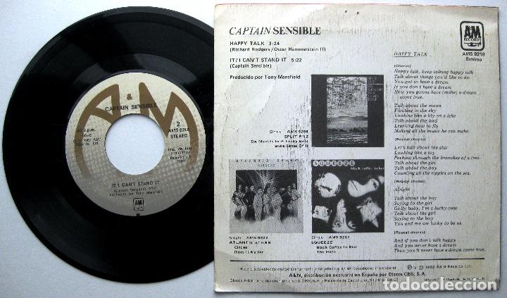 Discos de vinilo: Captain Sensible - Happy Talk - Single A&M Records 1982 BPY - Foto 2
