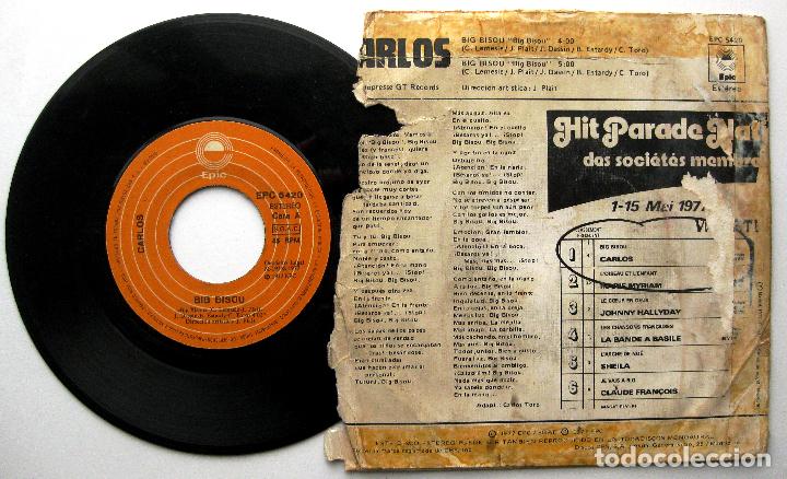 Discos de vinilo: Carlos - Big Bisou - Single Epic 1977 BPY - Foto 2