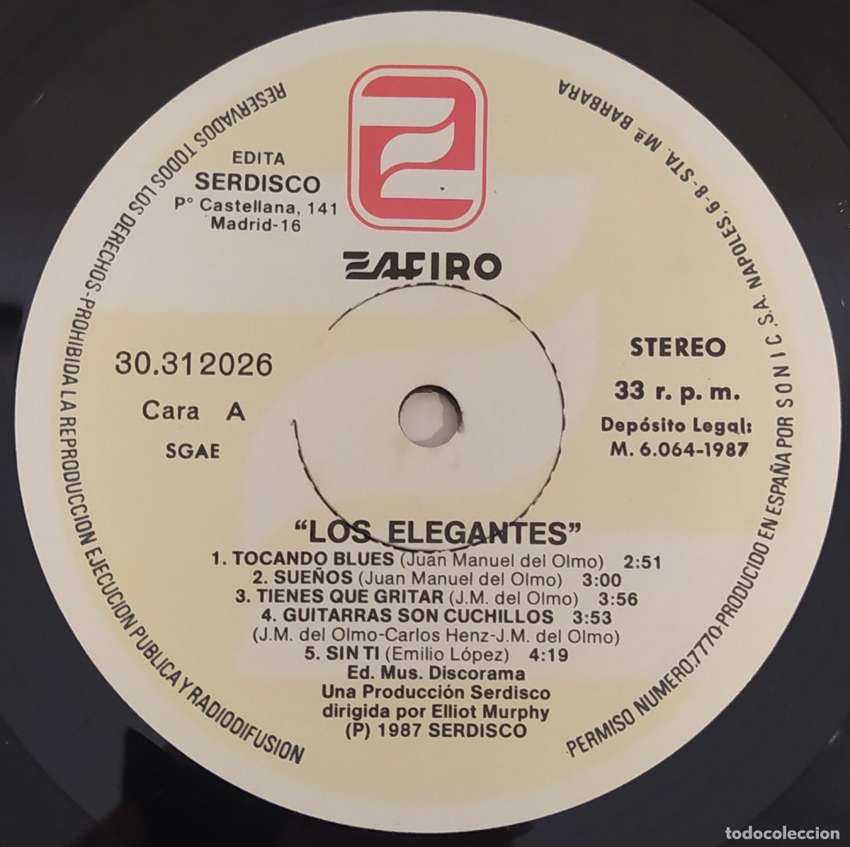 Discos de vinilo: LP Los Elegantes - Los Gatos De Mi Marrio - Foto 3