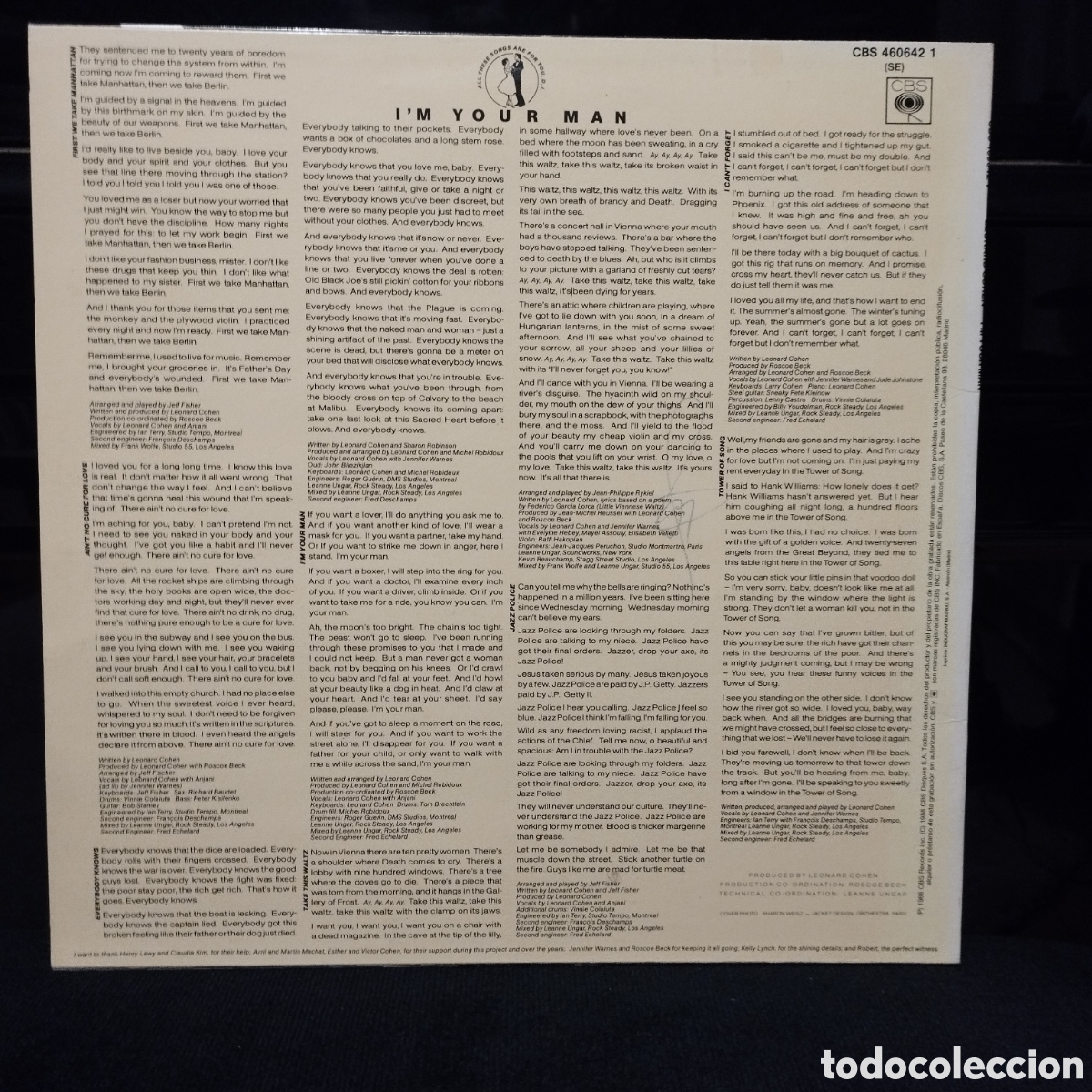 Discos de vinilo: Leonard Cohen - Im Your Man LP 1988 - Foto 2