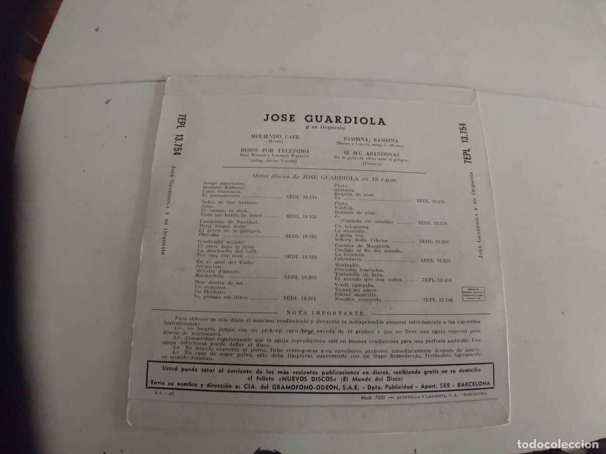 Discos de vinilo: JOSE GUARDIOLA-EP MOLIENDO CAFE +3 - Foto 2