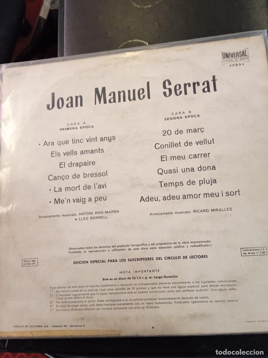 Discos de vinilo: JOAN MANUEL SERRAT- ORLADOR LP - Foto 2