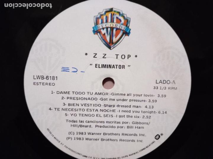 Discos de vinilo: ZZ Top - eliminator - edici&oacute;n mexicana - Foto 3