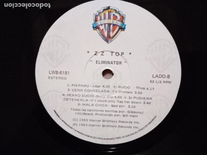 Discos de vinilo: ZZ Top - eliminator - edici&oacute;n mexicana - Foto 4
