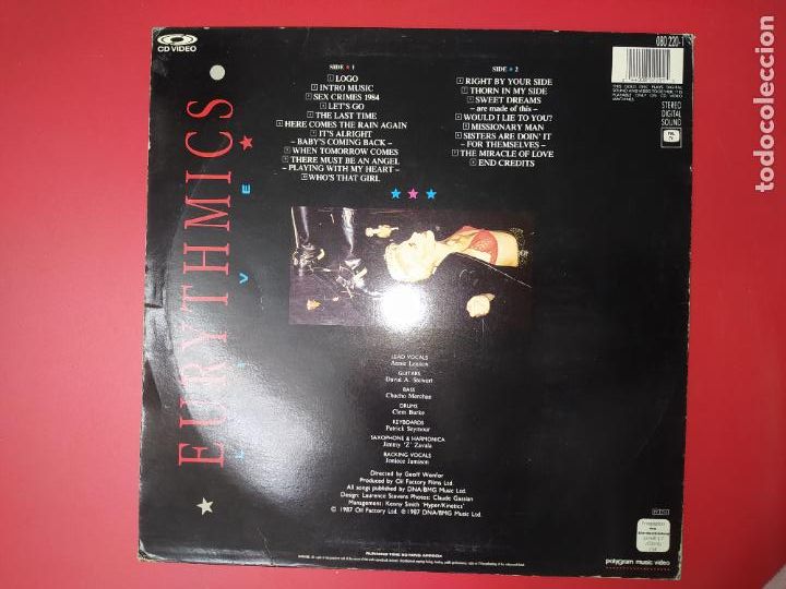 Discos de vinilo: RARO CD VIDEO EURYTHMICS LIVE - Foto 2
