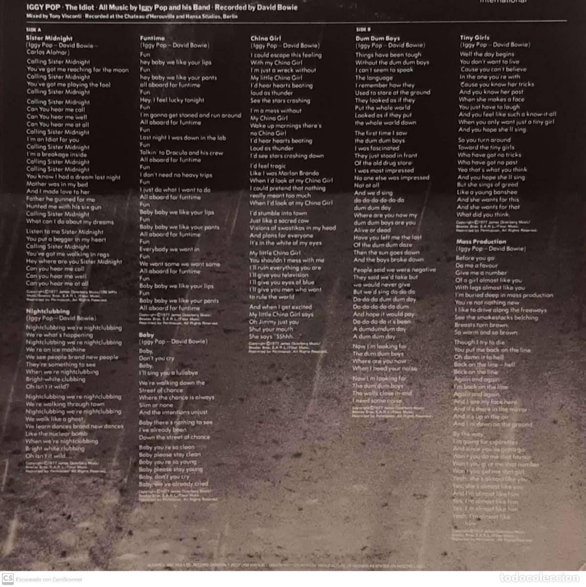 Discos de vinilo: Iggy Pop &ndash; The Idiot - Foto 2