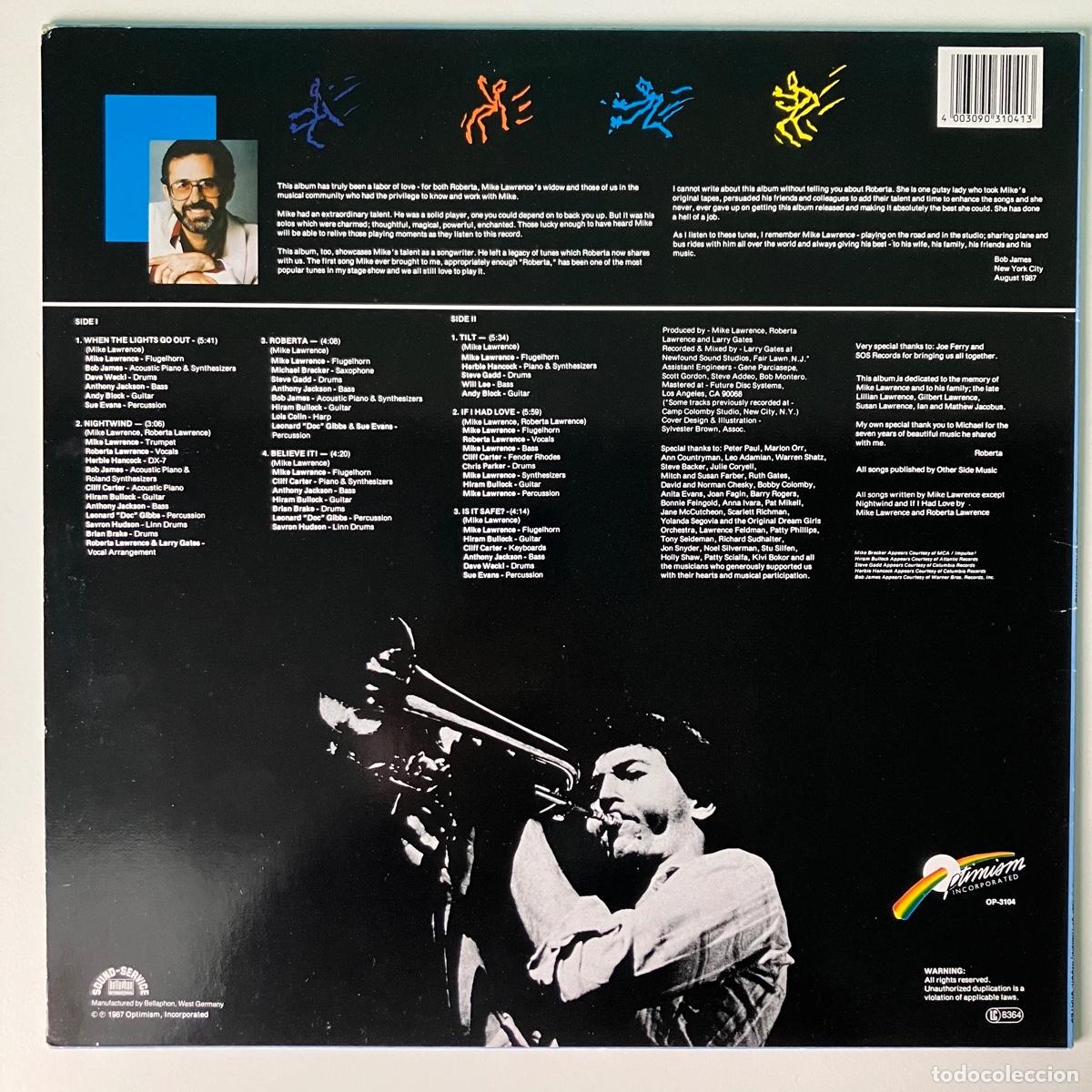 Discos de vinilo: Mike Lawrence &lrm;&ndash; Nightwind, Germany 1987 Optimism Incorporated - Foto 2