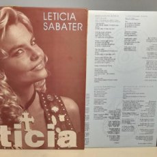Discos de vinilo: LP LETICIA SABATER : LETICIA ( FUNDA INTERIOR CON LAS LETRAS / COMO NUEVO ). Lote 387327684