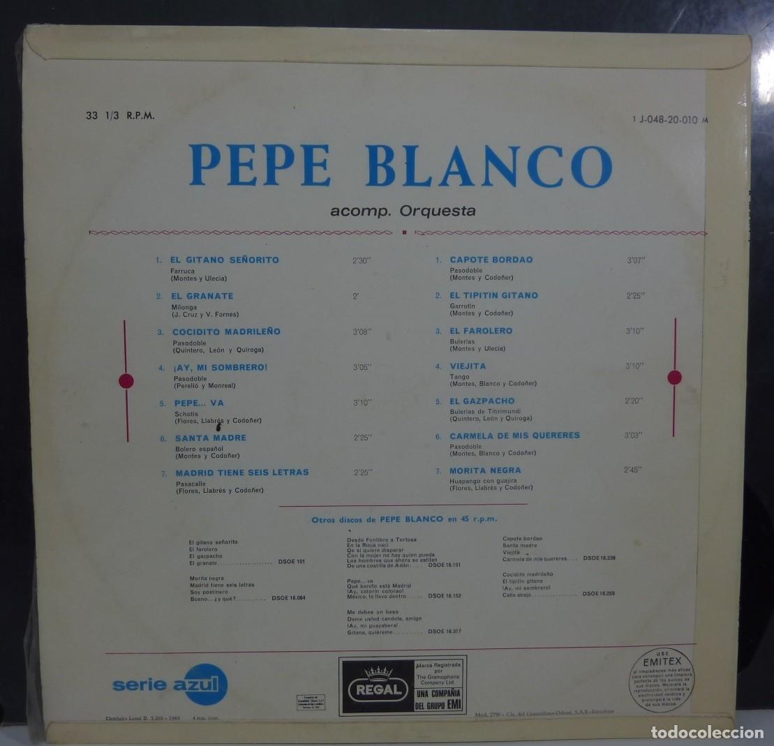 Discos de vinilo: PEPE BLANCO // EL GITANO SE&Ntilde;ORITO+OTRAS // 1969 // (VG VG) // LP - Foto 2