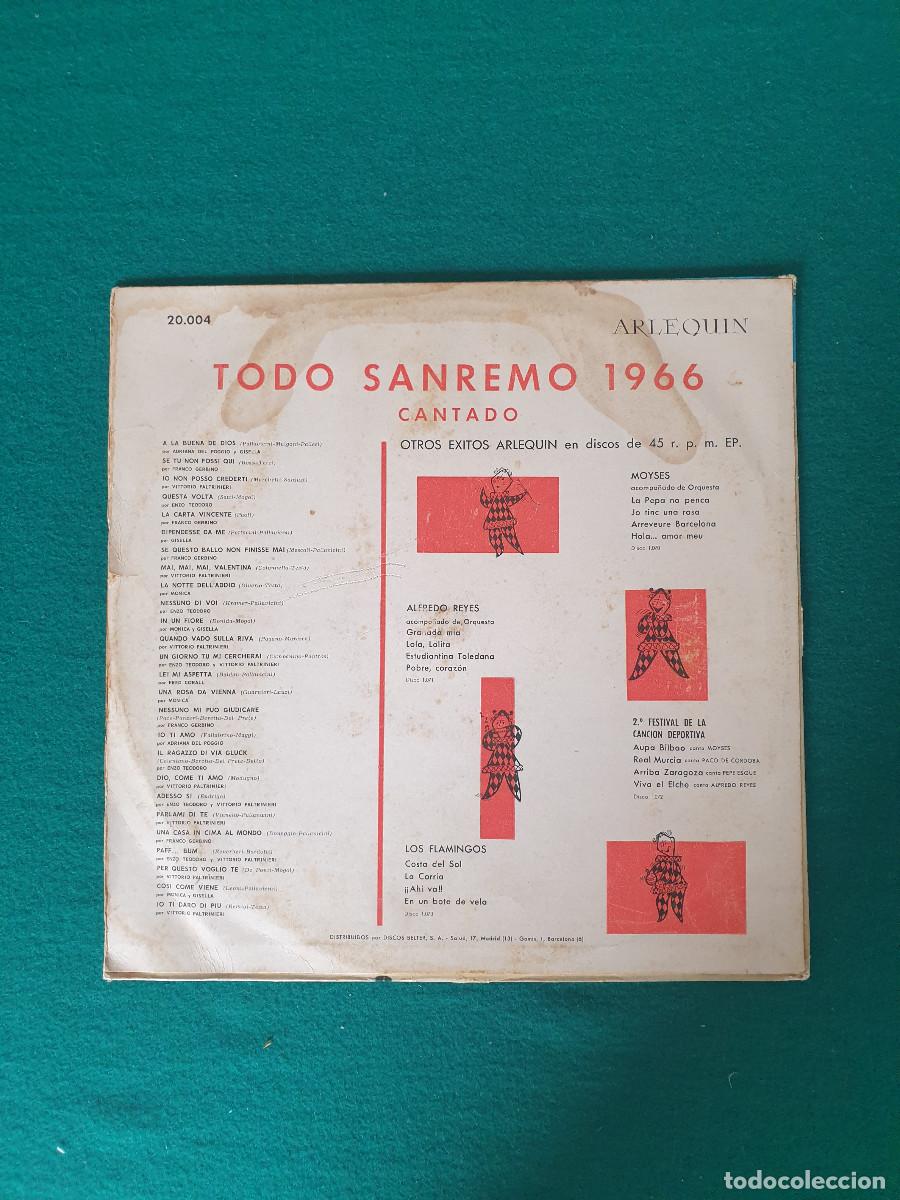 Discos de vinilo: Todo San Remo 1966 Cantado - Foto 2