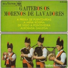Discos de vinilo: GAITEROS OS MORENOS DE LAVADORES - FOLKLORE GALLEGO - EP DE VINILO CS-8. Lote 387449524