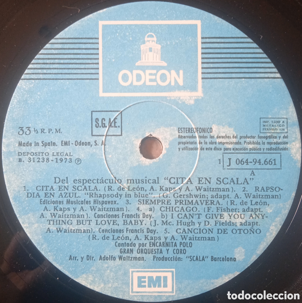 Discos de vinilo: Disco de vinilo Cita En Scala - Foto 3