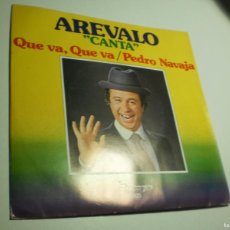 Discos de vinilo: SINGLE ARÉVALO. QUE VA, QUE VA. PEDRO NAVAJA. OLYMPO 1981 SPAIN CON INSERTO (SEMINUEVO)