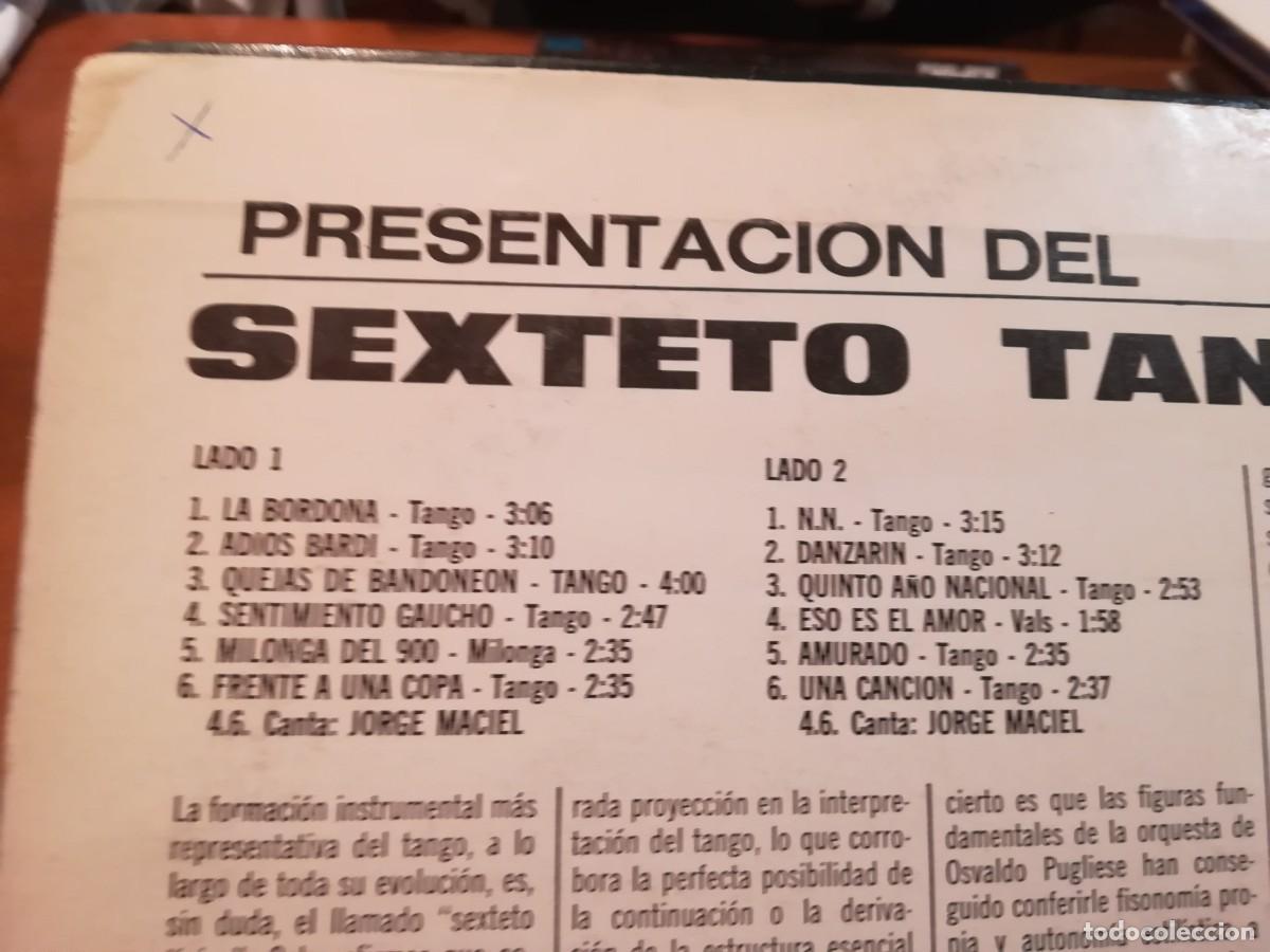 Discos de vinilo: PRESENTACION DEL SEXTETO TANGO / R-1 / CAMDEN - Foto 6