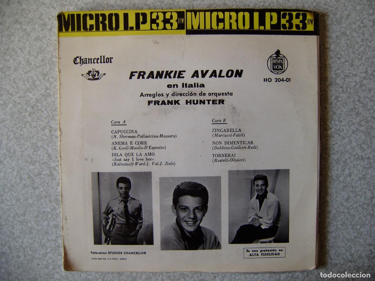 Discos de vinilo: FRANKIE AVALON EN ITALIA.CAPUCCINA + 5 - Foto 2