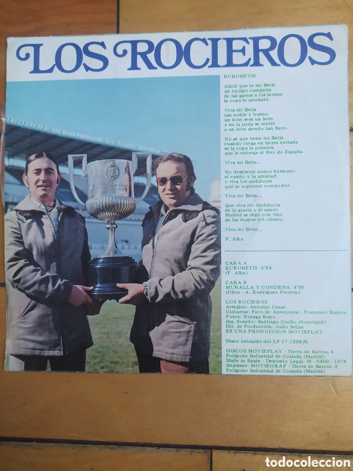 Discos de vinilo: Los Rocieros. EuroBetis - Foto 2