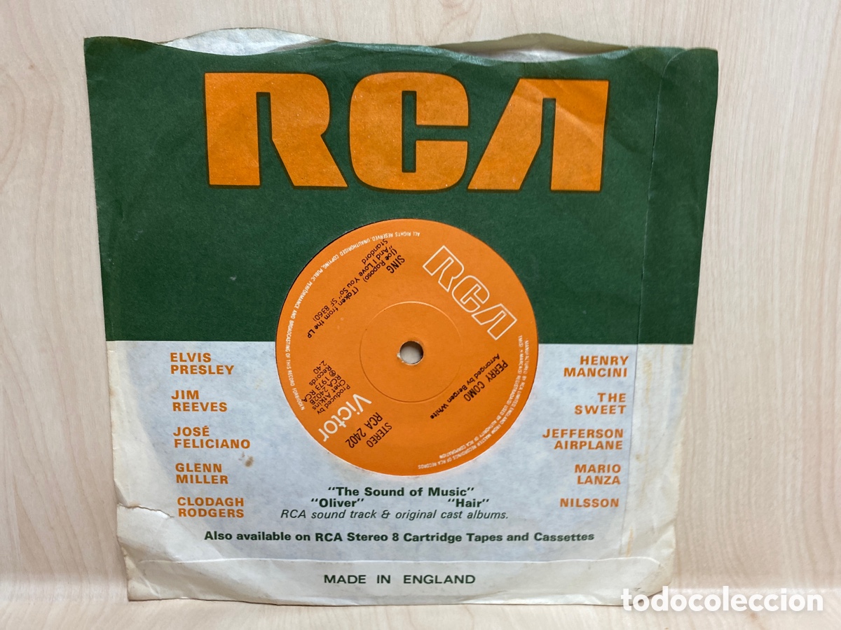 Discos de vinilo: Perry Como - For The Good Times (7&rdquo;, Single) Ed. UK - Foto 2