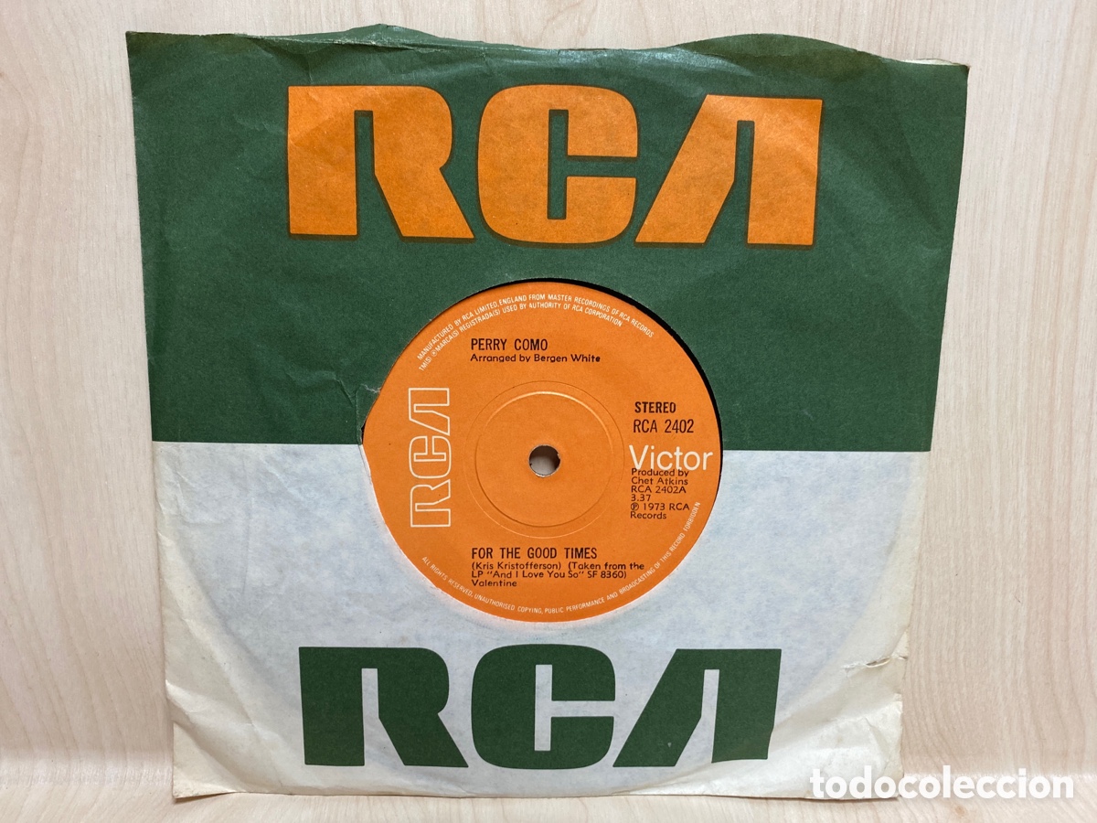 Discos de vinilo: Perry Como - For The Good Times (7&rdquo;, Single) Ed. UK - Foto 1