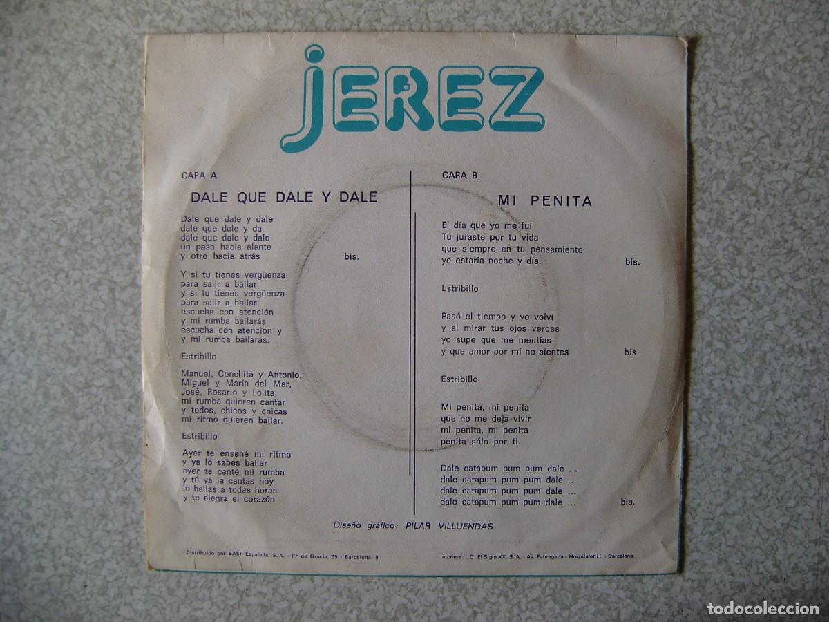 Discos de vinilo: JEREZ.DALE QUE DALE + 1 - Foto 2
