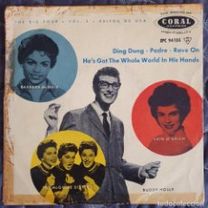Discos de vinilo: BUDDY HOLLY EP SPAIN 1958 - CORAL 94135 - THE BIG FOUR BARBARA MCNAIR, MCGUIRE SISTERS, ERIN O'BRIEN. Lote 387769104