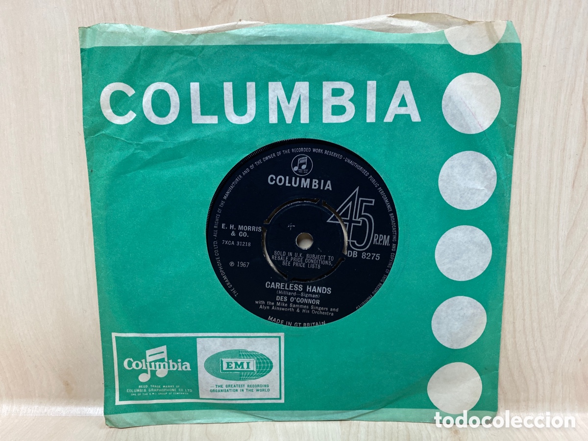 Discos de vinilo: Des OConnor - Careless Hands (7&rdquo;, Single) Ed. UK - Foto 1
