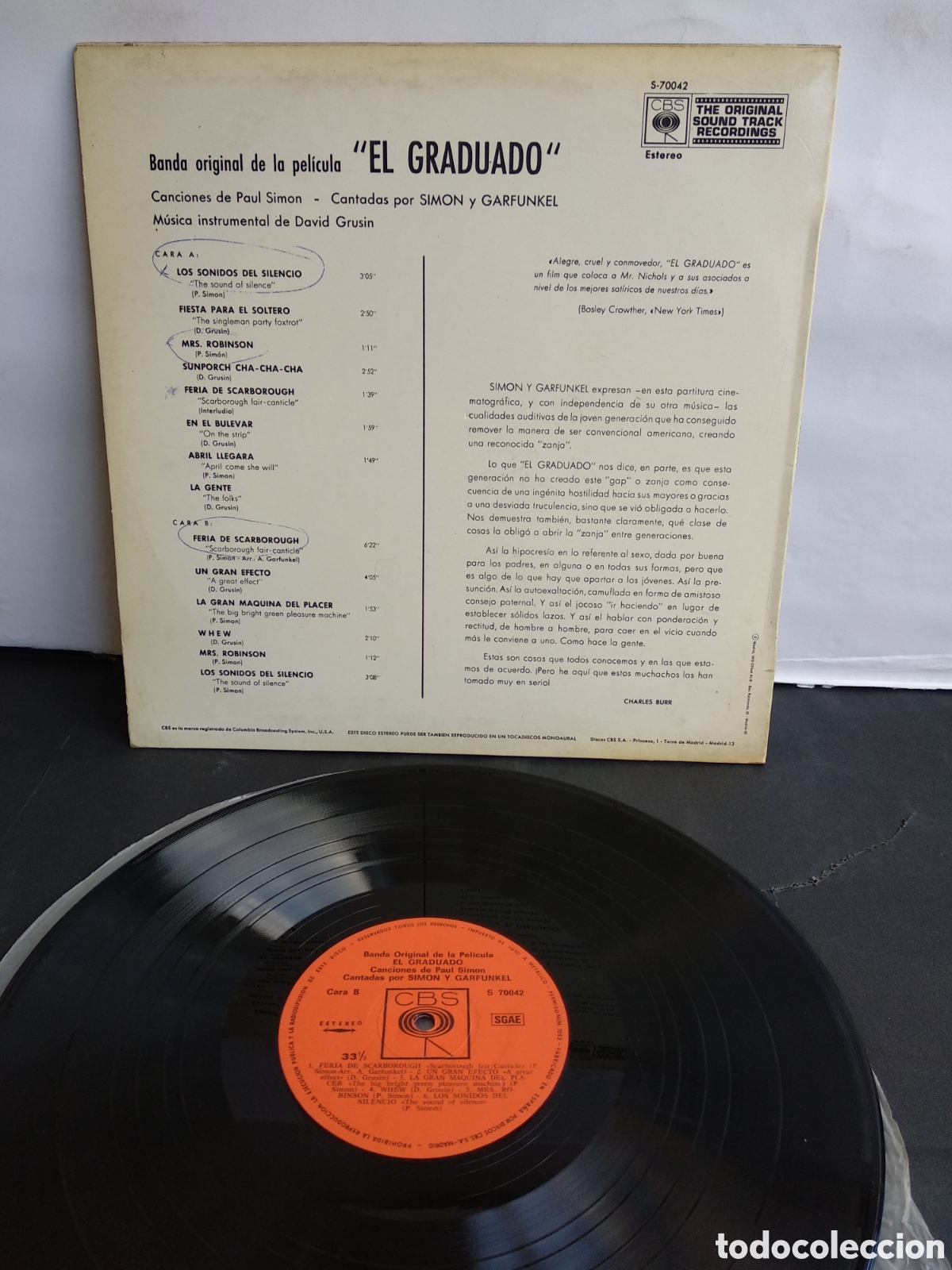 Discos de vinilo: *EL GRADUADO, SPAIN, CBS, 1970, X.2 - Foto 2