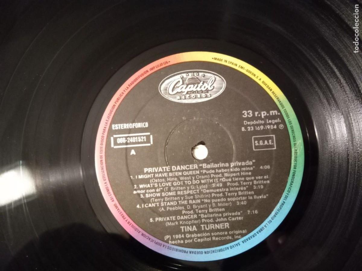 Discos de vinilo: LP TINA TURNER - PRIVATE DANCER 1983 - Foto 4