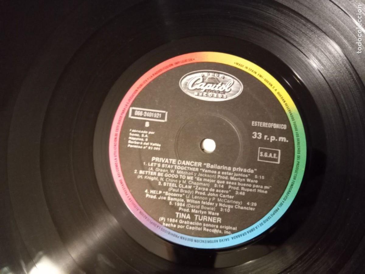 Discos de vinilo: LP TINA TURNER - PRIVATE DANCER 1983 - Foto 5