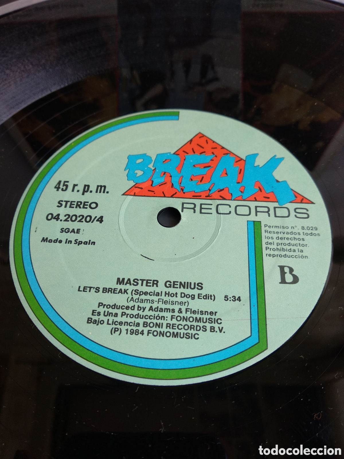 Discos de vinilo: *MASTER GENIUS, LETS BREAK, SPAIN, BREAK, 1984, LC.3 - Foto 3