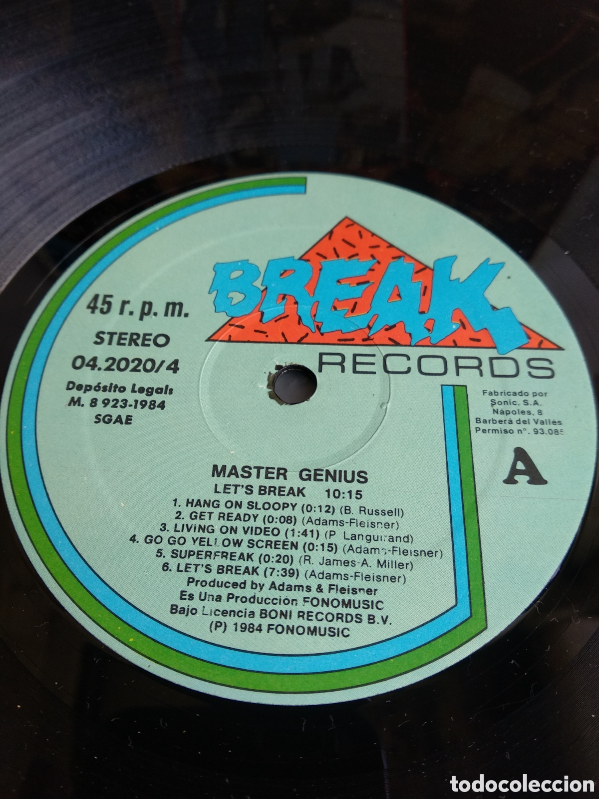 Discos de vinilo: *MASTER GENIUS, LETS BREAK, SPAIN, BREAK, 1984, LC.3 - Foto 4