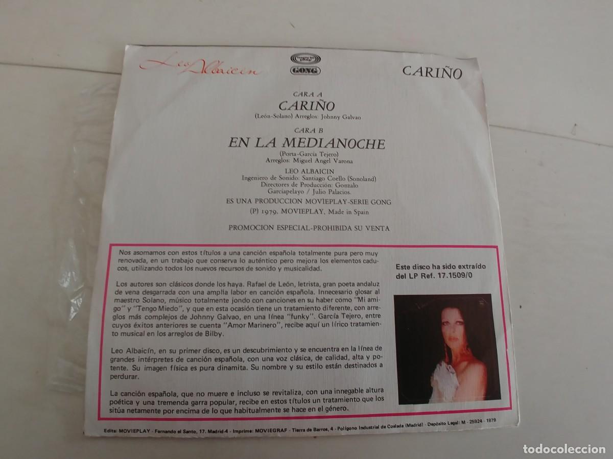 Discos de vinilo: LEO ALBAICIN-SINGLE CARI&Ntilde;O - Foto 2