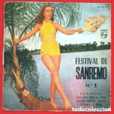 Discos de vinilo: FESTIVAL DE SANREMO 1960 (EP) CANCIONES: E VERO - NOI - IL MARE - NOTTE MIA - FUNDA DE OTRO DISCO