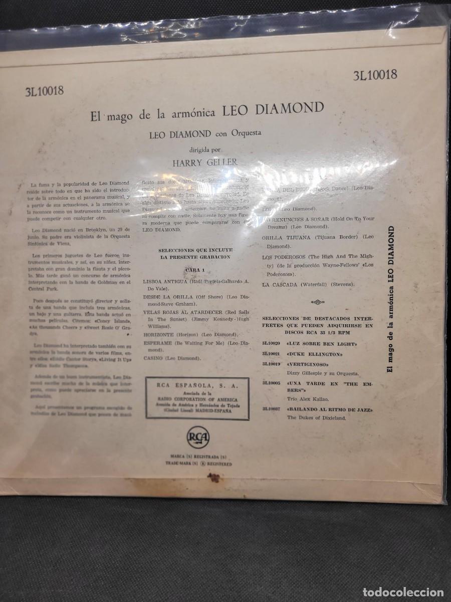 Discos de vinilo: Vinilo LP de LEO DIAMONG El Rey de la Arm&oacute;nica - Foto 4