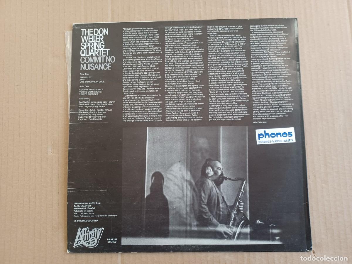 Discos de vinilo: THE DON WELLER SPRING QUARTET - COMMIT NO NUISANCE LP 1981 EDICION ESPA&Ntilde;OLA - Foto 5