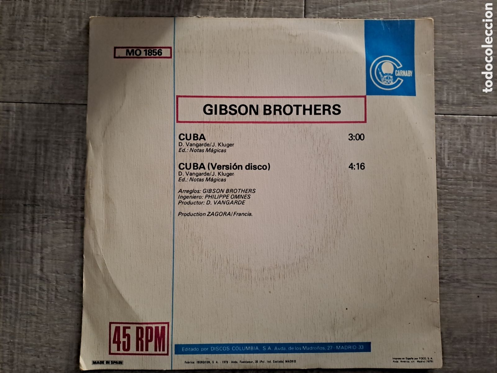 Discos de vinilo: ***Gibson Brothers&nbsp;&ndash;&nbsp;Cuba. LCS.1 - Foto 2