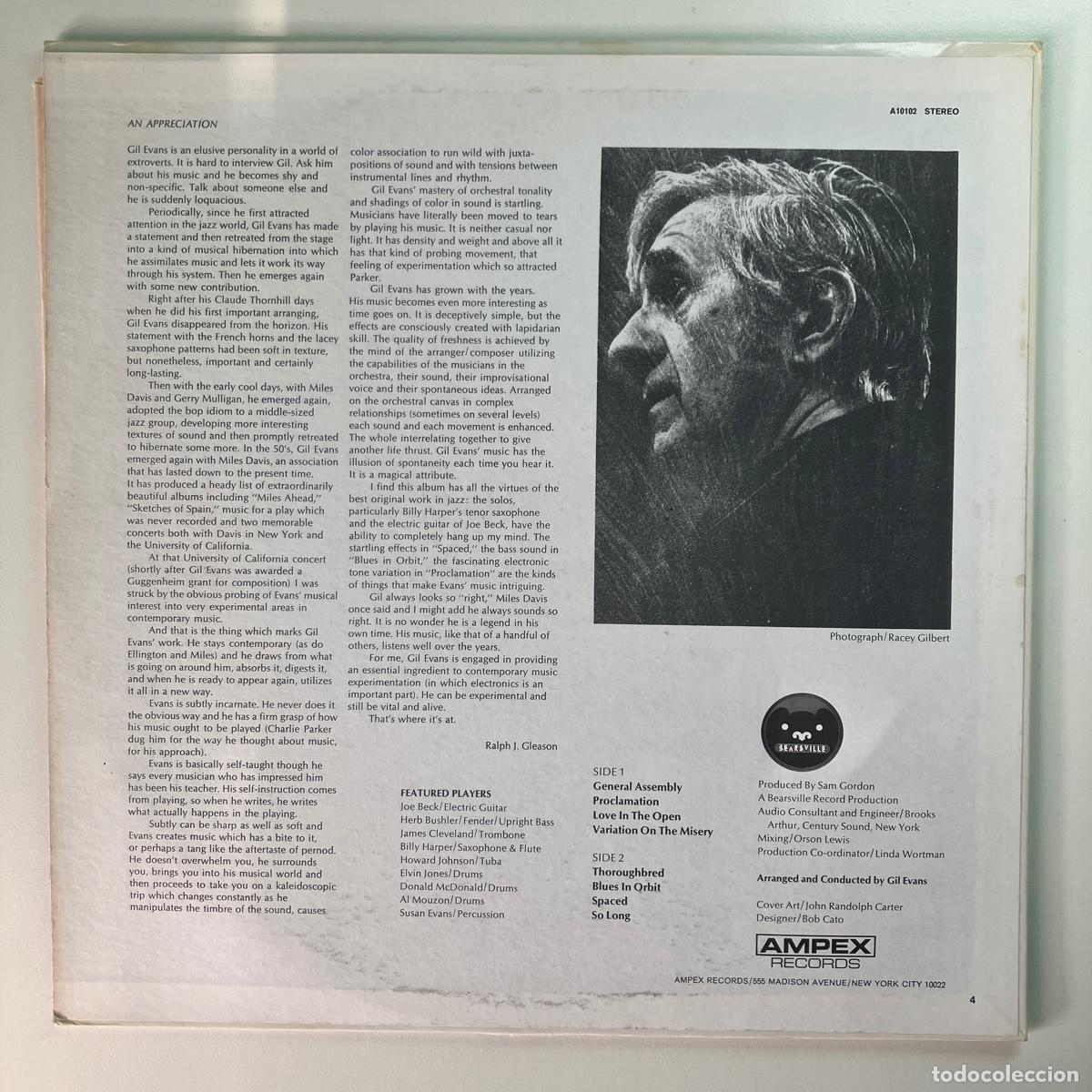 Discos de vinilo: Gil Evans &lrm;&ndash; Gil Evans, US 1971 Ampex Records* - Foto 2