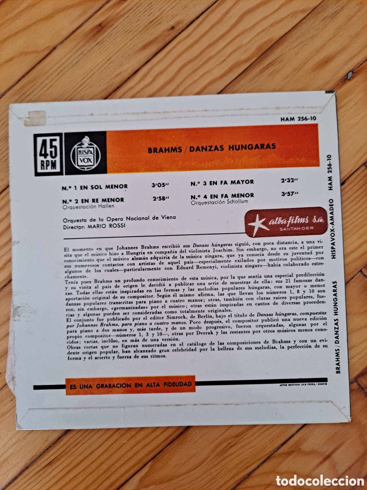 Discos de vinilo: BRAHMS Danzas h&uacute;ngaras - Foto 2
