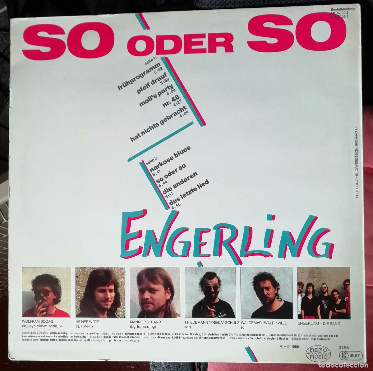 Discos de vinilo: Engerling &ndash; So Oder So LP, Germany 1989 Electric Blues, Blues Rock - Foto 2