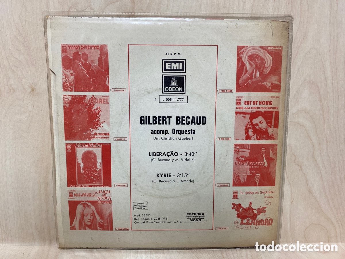 Discos de vinilo: Gilbert Becaud - Libera&ccedil;&aacute;o / Kyrie (7&rdquo;, Single) - Foto 2