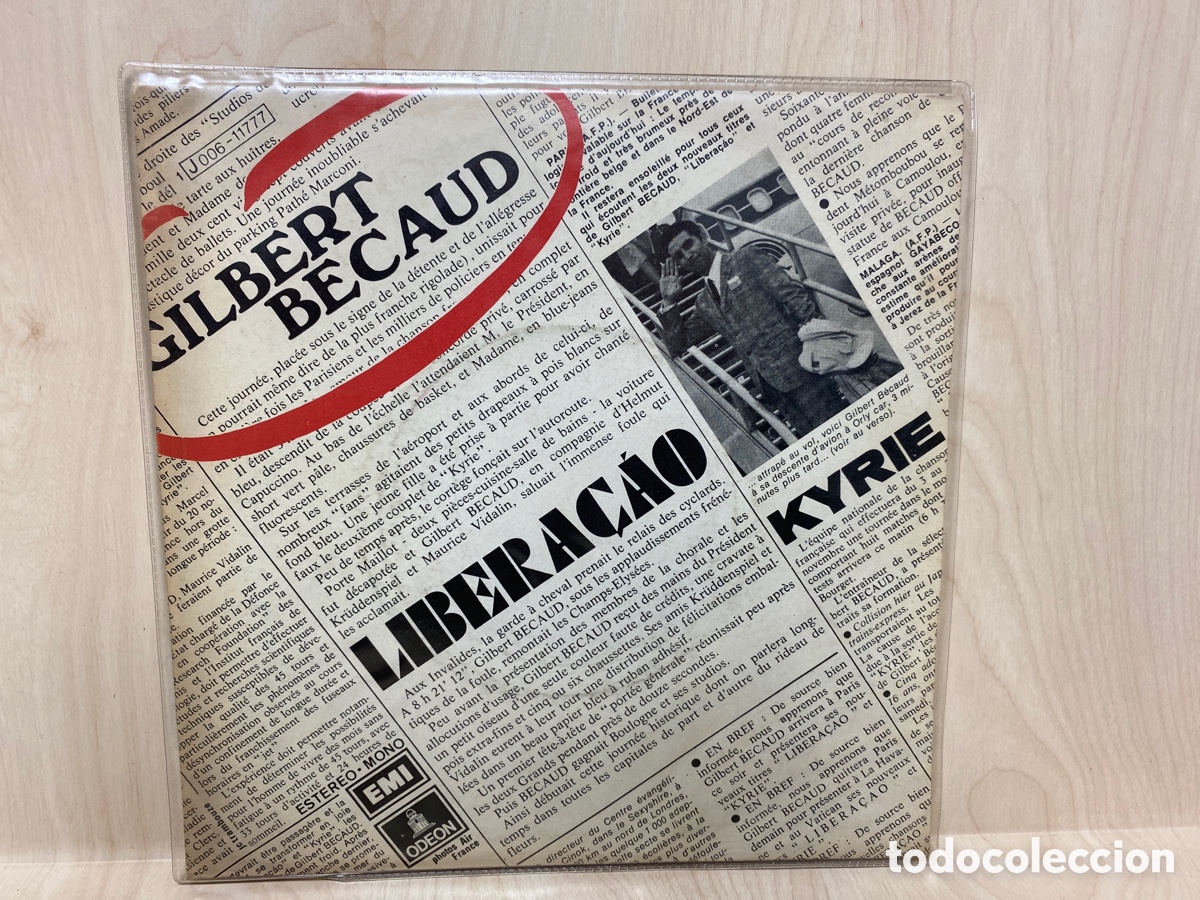 Discos de vinilo: Gilbert Becaud - Libera&ccedil;&aacute;o / Kyrie (7&rdquo;, Single) - Foto 1