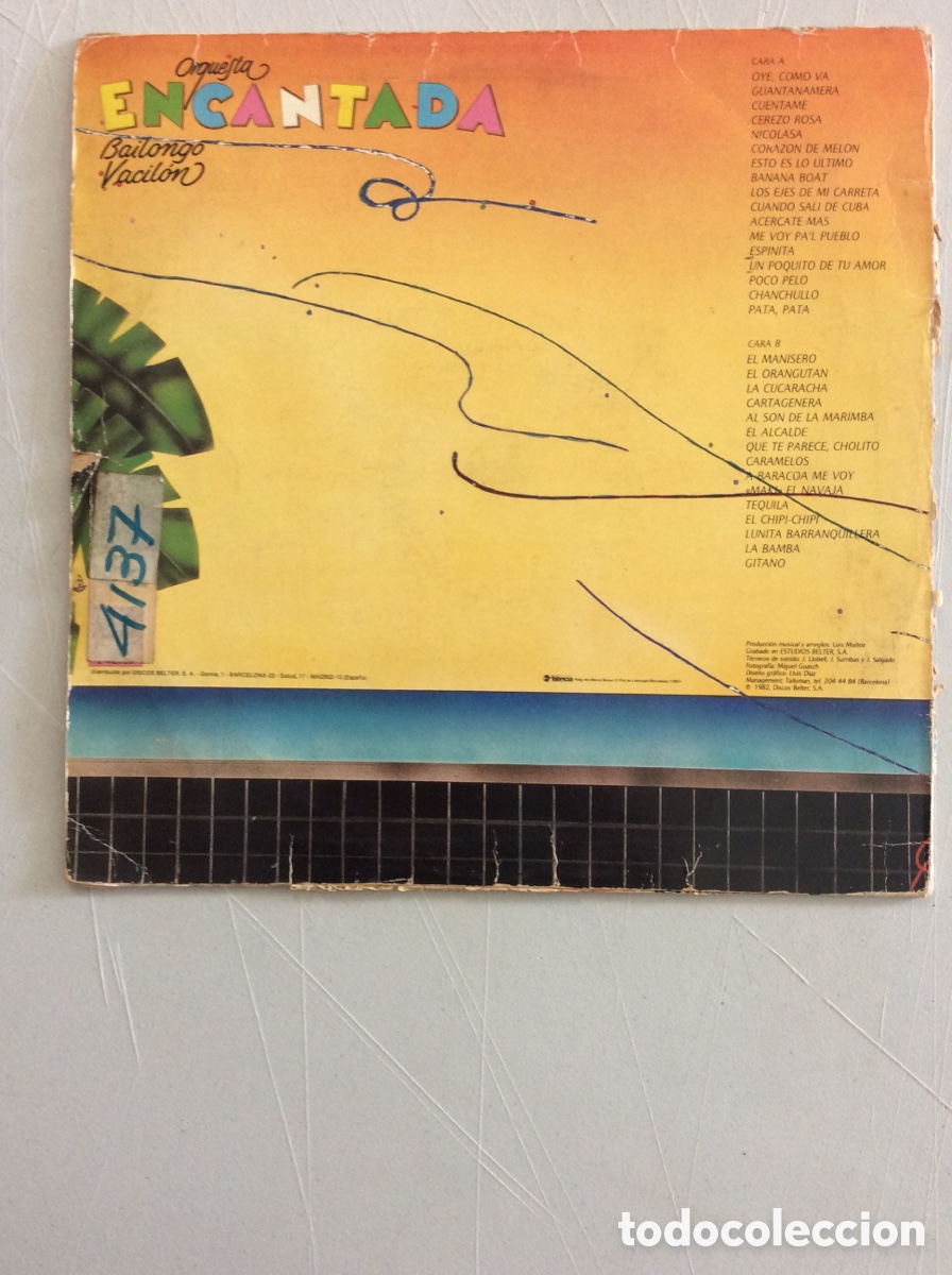 Discos de vinilo: Orquesta Encantada. Bailongo Vacil&oacute;n. - Foto 2