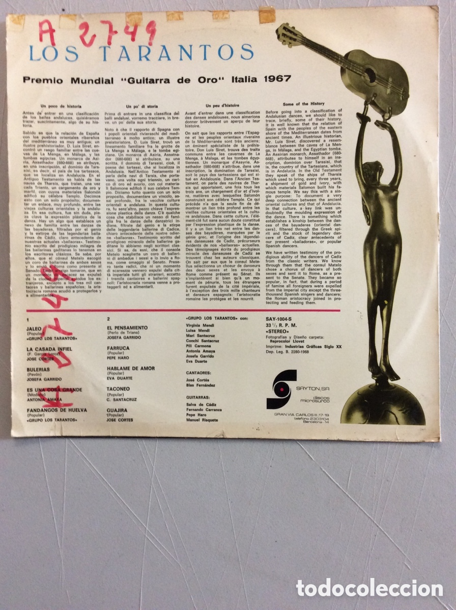Discos de vinilo: Los Tarantos. - Foto 2