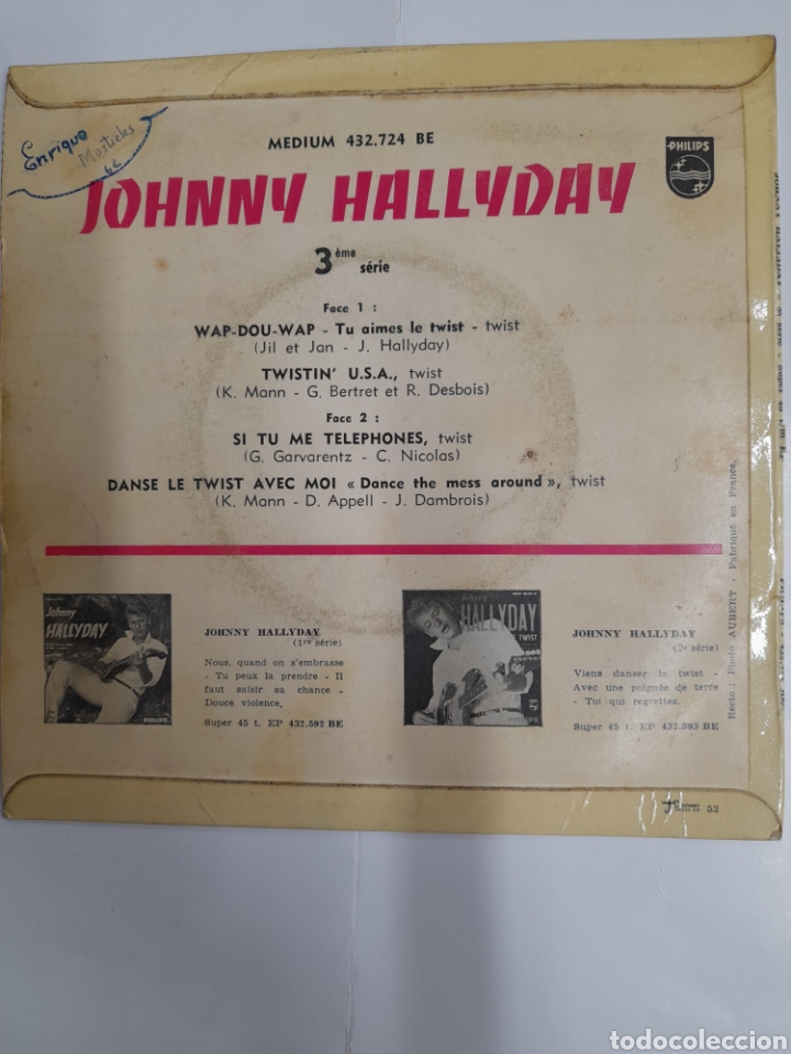 Discos de vinilo: JOHNNY HALLYDAY. TWIST. VINILO - Foto 2