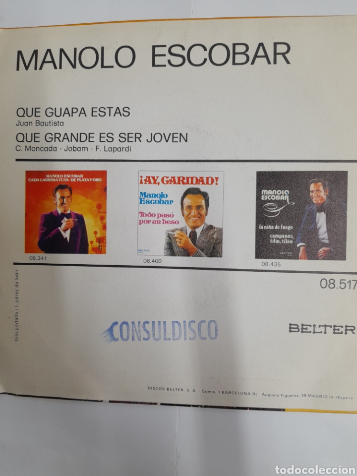 Discos de vinilo: MANOLO ESCOBAR. Que guapa est&aacute;s. VINILO - Foto 2