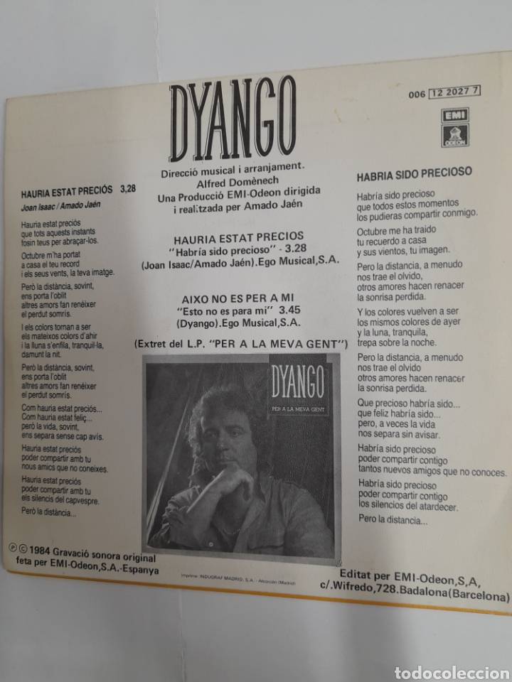 Discos de vinilo: DYANGO. En Catala. Hauria Estat Precios. VINILO - Foto 2